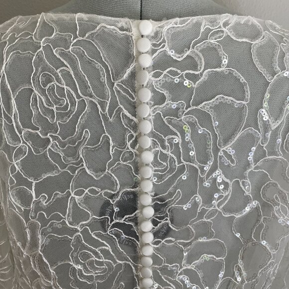 Ivy & Aster Ivory Sequin and Embroidered Tulle Wedding top - Picture 4 of 7
